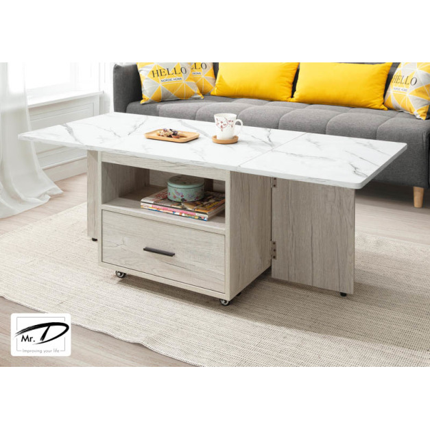 B1246 304-01 雨果折合移動式茶几(白碳燒色) B1246 304-01 雨果折合移動式茶几(白碳燒色)