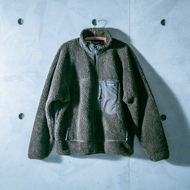原版古著 2001年 Patagonia Retro-X 棕綠配色 搖粒絨熊衣外套 ( C款 )