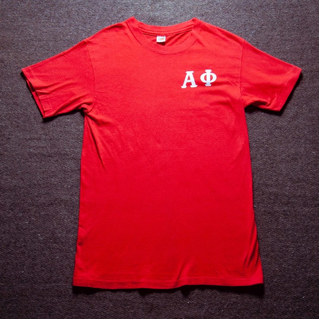 70年代 美國製 Hanes 出品 三角 橘標 Alpha Phi 古著T恤 TA05