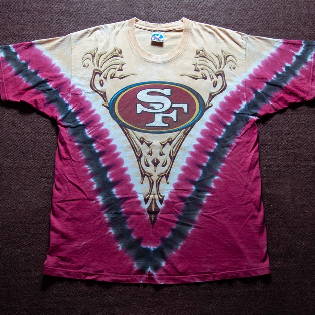 90年代 美國製 Liquid Blue 出品 NFL 國家美式足球聯盟 舊金山49人隊 職業球隊 渲染 古著T恤 TA18