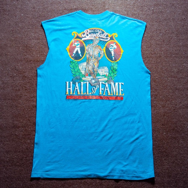 80年代 美國製 Hanes 出品 1989年 美國國家棒球名人堂博物館 50/50 紀念古著無袖背心T恤 TA30