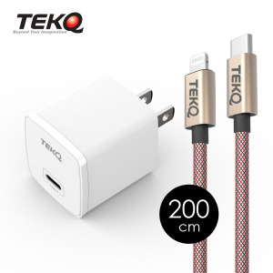 【TEKQ】20W USB-C PD 快速充電器+TEKQ 蘋果MFi 快充傳輸線 200cm 【TEKQ】20W USB-C PD 快速充電器+TEKQ 蘋果MFi 快充傳輸線 200cm