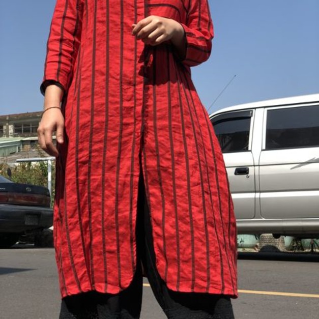 直條毛邊洋裝 - 共2色 直條毛邊洋裝 - 共2色