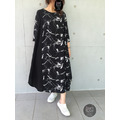 黑色大里紋加大長版小洋裝_2 黑色大里紋加大長版小洋裝_2