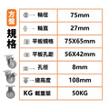3吋TPR儀器輪|(長方形)方盤、3分牙、4分牙|大型平板車替換輪_3 3吋TPR儀器輪|(長方形)方盤、3分牙、4分牙|大型平板車替換輪_3