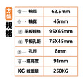 2.5吋美式尼龍輪|方盤、4分牙_2 2.5吋美式尼龍輪|方盤、4分牙_2