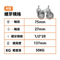 3吋TPR儀器輪|(正方形)方盤、4分牙_2 3吋TPR儀器輪|(正方形)方盤、4分牙_2