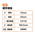 3吋美式尼龍輪|方盤、4分牙_2 3吋美式尼龍輪|方盤、4分牙_2