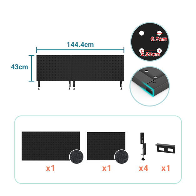 【撥撥的架子】144×43cm 洞洞板模型收藏架屏風