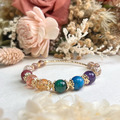【彩虹花圈】全脈輪提升|太陽石孔雀石紫水晶天然水晶手鏈|14KGF黃銅 【彩虹花圈】全脈輪提升|太陽石孔雀石紫水晶天然水晶手鏈|14KGF黃銅