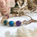 【彩虹花圈】全脈輪提升|太陽石孔雀石紫水晶天然水晶手鏈|14KGF黃銅_1 【彩虹花圈】全脈輪提升|太陽石孔雀石紫水晶天然水晶手鏈|14KGF黃銅_1