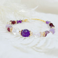 【日安美好】招財人緣|紫水晶石榴石白水晶天然水晶手鏈|14KGF黃銅 【日安美好】招財人緣|紫水晶石榴石白水晶天然水晶手鏈|14KGF黃銅