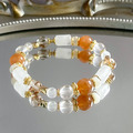 【清晨時分】 正能量自信|橙月光石白水晶月光石天然水晶手鏈|14KGF黃銅 【清晨時分】 正能量自信|橙月光石白水晶月光石天然水晶手鏈|14KGF黃銅