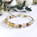 【陽光燦爛的日子】 招財好運|石榴鈦晶天然水晶手鏈|14KGF黃銅 【陽光燦爛的日子】 招財好運|石榴鈦晶天然水晶手鏈|14KGF黃銅