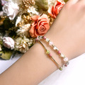 【薔薇花園】 愛情招財|薔薇輝石橄欖石天然水晶手鏈|14KGF黃銅_1 【薔薇花園】 愛情招財|薔薇輝石橄欖石天然水晶手鏈|14KGF黃銅_1