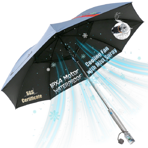 54 inch Golf Umbrella Waterproof with Mister and Fan, Cooling UV Sun Protection Golf Essential, Carr 54 inch Golf Umbrella Waterproof with Mister and Fan, Cooling UV Sun Protection Golf Essential, Carr