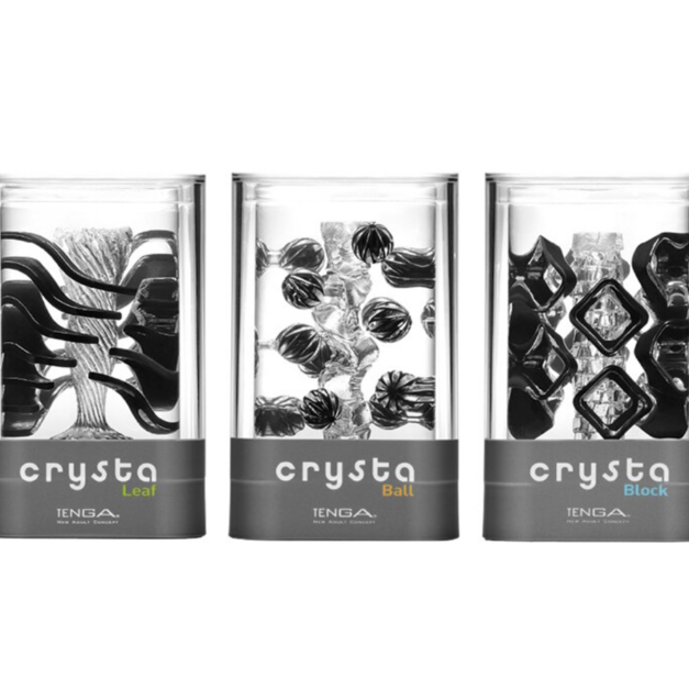 日本TENGA crysta 重複使用型水晶自慰套 (CRY-001 Leaf 流葉/CRY-002 Ball 魔球/CRY-003 Block 冰磚)