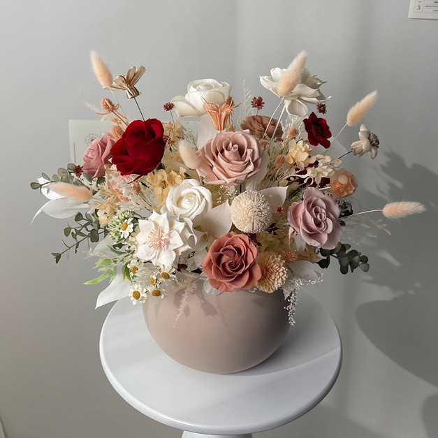 赭色花序|永生盆花