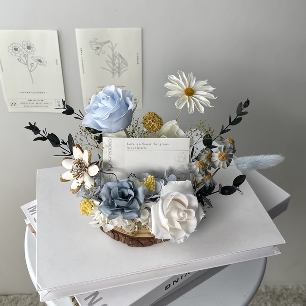 藍寶晨光|永生花名片座