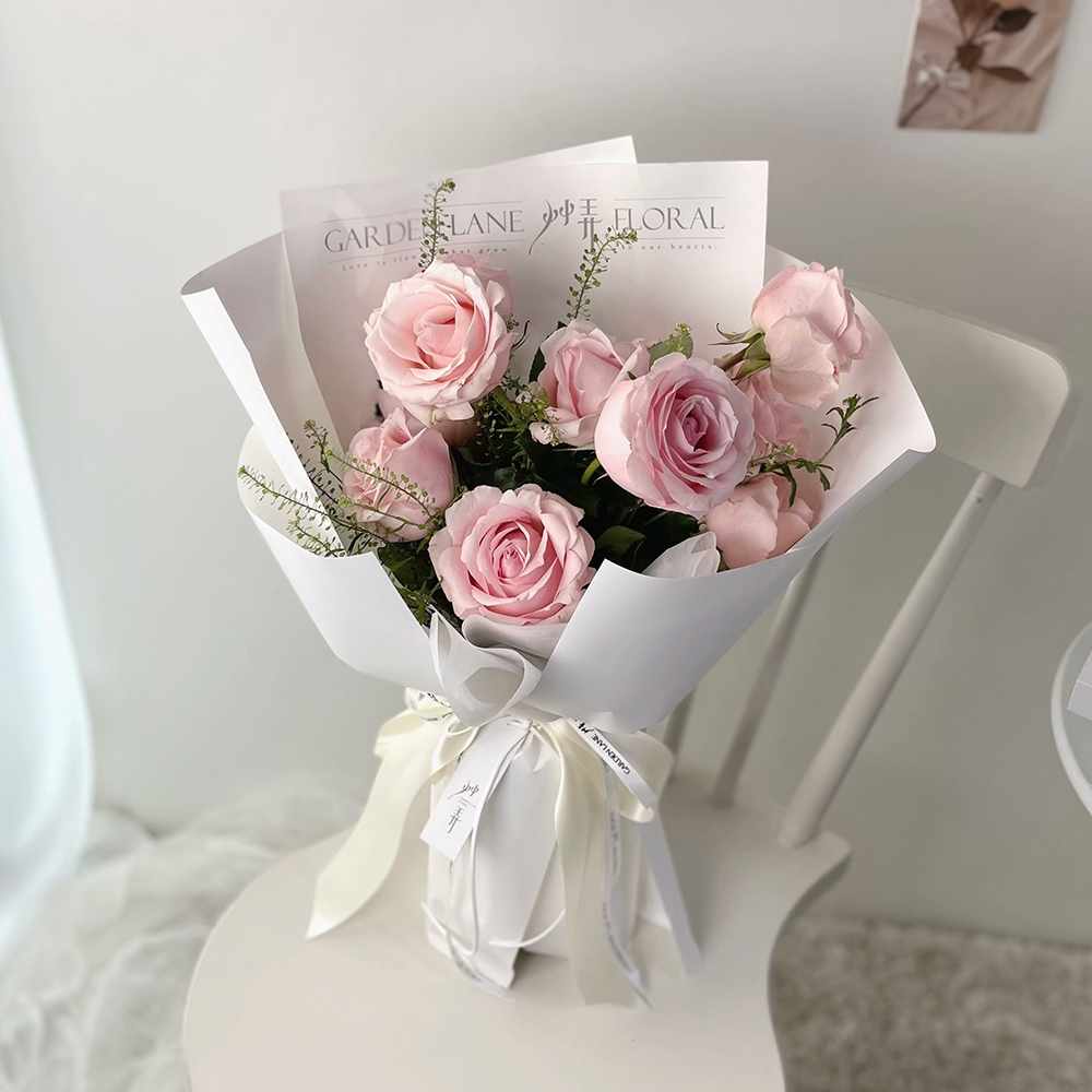 純淨粉色玫瑰|鮮花花束