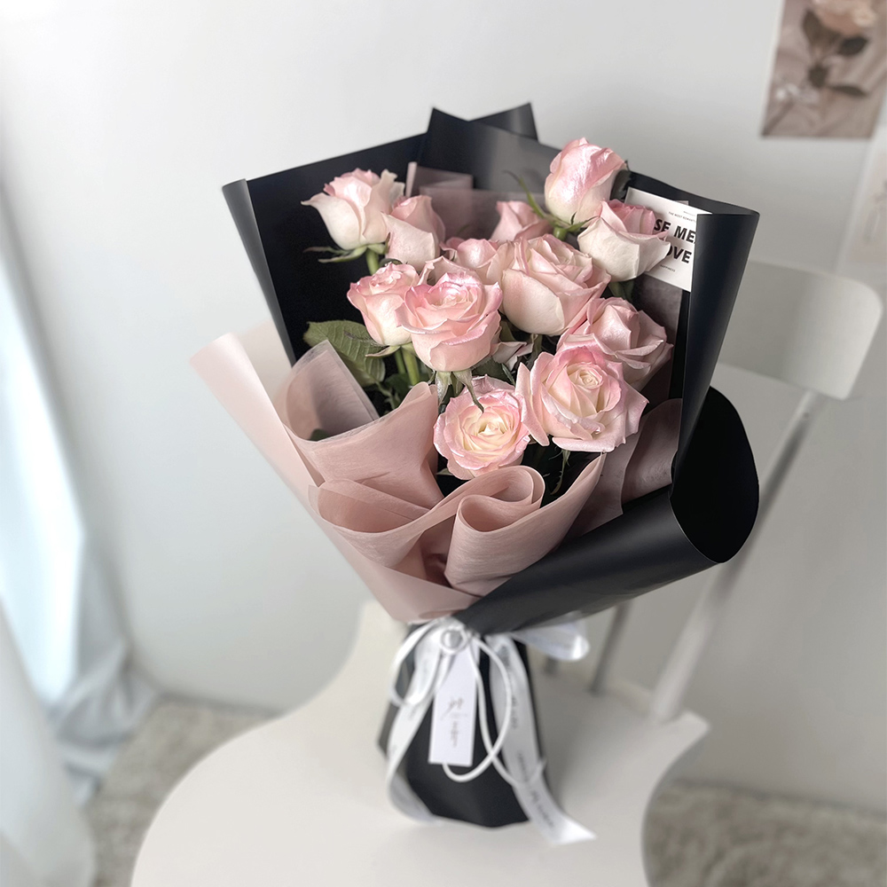 珠光粉玫瑰花束|鮮花花束