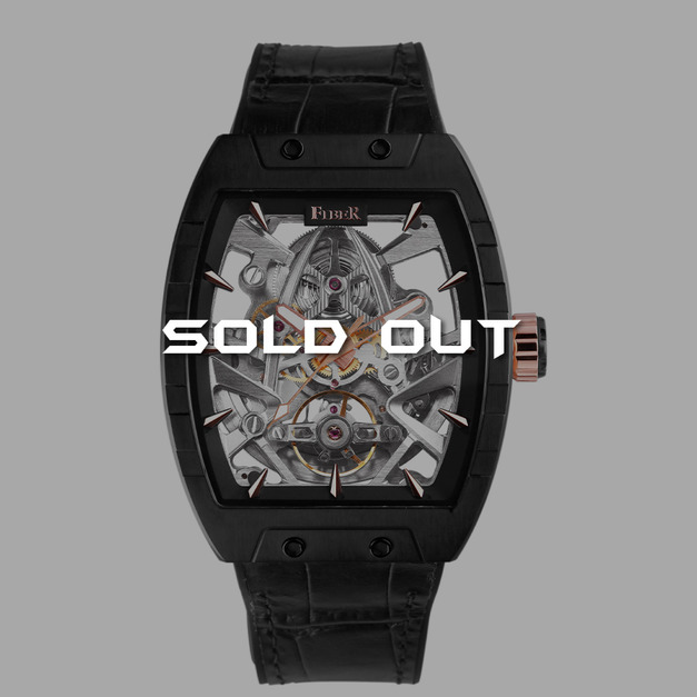 Sold out-FIBER|8018.時空之刃|限量機械鏤空錶-黑 Sold out-FIBER|8018.時空之刃|限量機械鏤空錶-黑