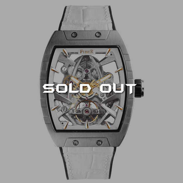 Sold out-FIBER|8018.時空之刃|限量機械鏤空錶-白 Sold out-FIBER|8018.時空之刃|限量機械鏤空錶-白