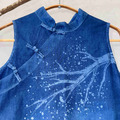 自在染isvara 手工藍染 共生系列 中國風長洋裝 自在染isvara 手工藍染 共生系列 中國風長洋裝