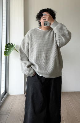 冬日經典華夫格軟毛衣 /三色 冬日經典華夫格軟毛衣 /三色