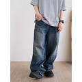 一痕壓箱寶刷舊牛仔寬褲 一痕壓箱寶刷舊牛仔寬褲