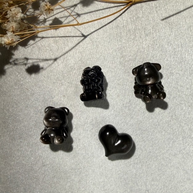 銀曜石雕刻件 石熊(翅膀) 石熊(蝴蝶結) 呑金獸 愛心 銀曜石雕刻件 石熊(翅膀) 石熊(蝴蝶結) 呑金獸 愛心