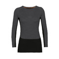 (女)【icebreaker】ZoneKnit 網眼透氣保暖圓領長袖上衣-BF200 灰黑 IB0A56HD-585 (女)【icebreaker】ZoneKnit 網眼透氣保暖圓領長袖上衣-BF200 灰黑 IB0A56HD-585