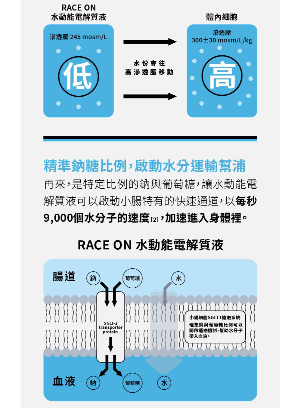 Race On 銳速流汗6小時神補水包(水動能電解質液 × 3) 保水補水 高單位電解質 葡萄糖吸收快 低熱量 輕量化登山 奶蛋蔬食可