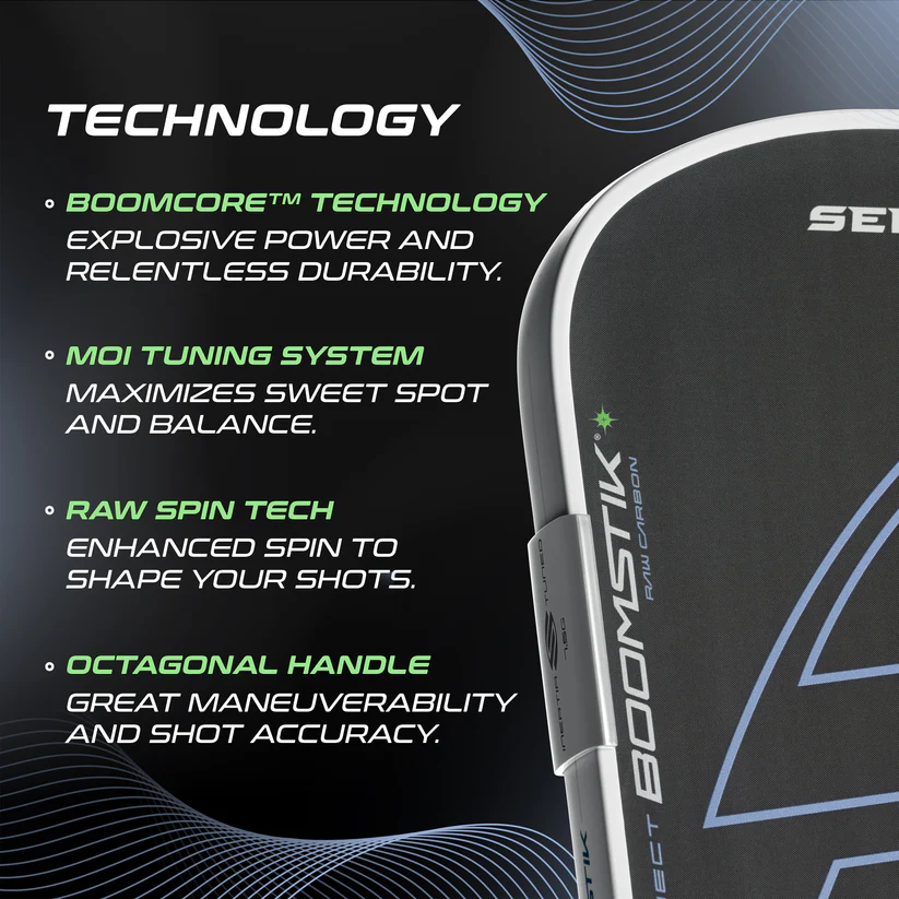 Selkirk LABs Boomstik Raw Carbon Asia Version SUMMIT 加長柄球拍(Elongated Paddle) 高控制 + 高旋轉力 有限半年保固