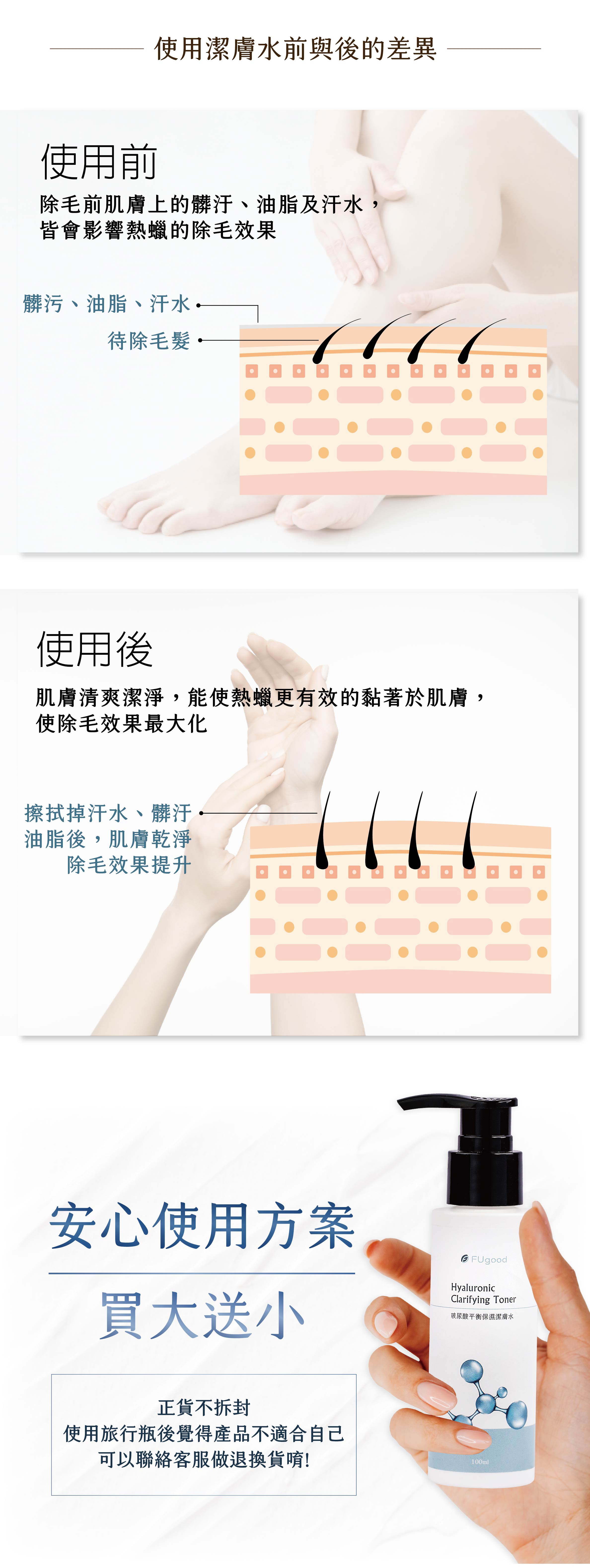 潔膚水使用前後效果