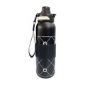 【Aloka】鈦動杯 運動保溫杯 600ml (格紋-黑)+贈黑豆茶禮盒20入 【Aloka】鈦動杯 運動保溫杯 600ml (格紋-黑)+贈黑豆茶禮盒20入
