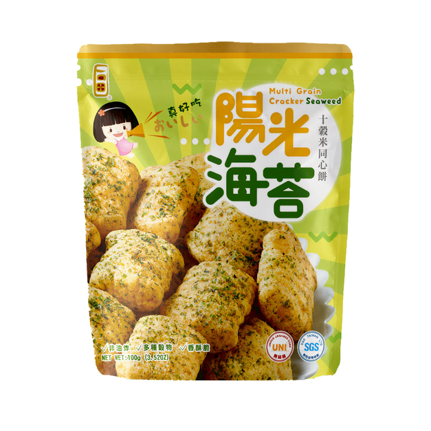 【一口田】十穀米同心餅-陽光海苔100g 【一口田】十穀米同心餅-陽光海苔100g