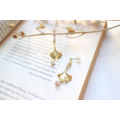 雪冬銀杏 - 珍珠 黃銅耳環-可改夾_2 雪冬銀杏 - 珍珠 黃銅耳環-可改夾_2