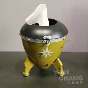 美式工業風 鄉村風 金屬復古做舊飛彈造型面紙盒 單抽式衛生紙 Z085 美式工業風 鄉村風 金屬復古做舊飛彈造型面紙盒 單抽式衛生紙 Z085