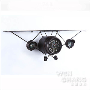 美式工業風 鄉村風 復古高翼機層架 時鐘 Z144 美式工業風 鄉村風 復古高翼機層架 時鐘 Z144