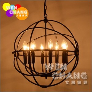 工業風鐵藝 圓環 燭台 經緯吊燈 LC-016《特價》 工業風鐵藝 圓環 燭台 經緯吊燈 LC-016《特價》