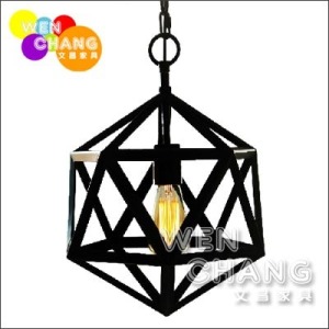 歐式古典風格 工業風 鐵藝六角吊燈 LC012 歐式古典風格 工業風 鐵藝六角吊燈 LC012