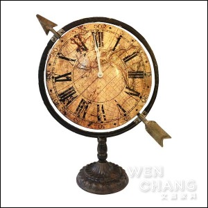 LOFT 美式鄉村工業風 穿心球桌鐘 Z044 LOFT 美式鄉村工業風 穿心球桌鐘 Z044