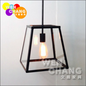 斐拉 單頭吊燈 玻璃櫥窗吊燈 鐵藝 方窗 兩段變高 小款 LC007-S 斐拉 單頭吊燈 玻璃櫥窗吊燈 鐵藝 方窗 兩段變高 小款 LC007-S