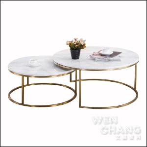 現代簡約 大理石鍍金茶几組 圓几 邊几 不拆賣 TTB038 現代簡約 大理石鍍金茶几組 圓几 邊几 不拆賣 TTB038