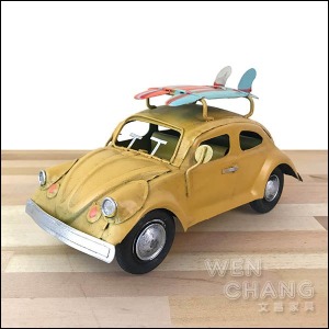 美式復古手工車 復刻 鄉村 金龜車載衝浪板模型 Z101-Y 美式復古手工車 復刻 鄉村 金龜車載衝浪板模型 Z101-Y