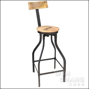 LOFT 工業風 希特鐵木有背吧椅 仿舊 ST053 可旋轉 LOFT 工業風 希特鐵木有背吧椅 仿舊 ST053 可旋轉