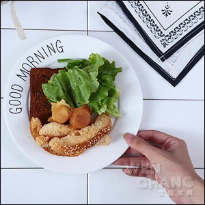 GOOD MORNING字母早安餐具 20CM圓盤 餐盤 Z079-F GOOD MORNING字母早安餐具 20CM圓盤 餐盤 Z079-F