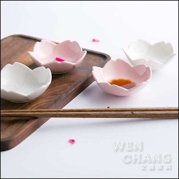 陶瓷 櫻花沾醬碟 醬油碟 兩色 Z135-C