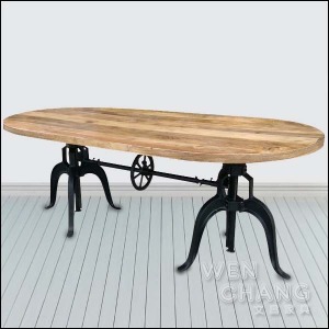 LOFT 工業風 吧台桌 吧桌 鑄鐵腳+實木桌面 格雷橢圓升降餐桌 可當吧檯桌 TB032 LOFT 工業風 吧台桌 吧桌 鑄鐵腳+實木桌面 格雷橢圓升降餐桌 可當吧檯桌 TB032
